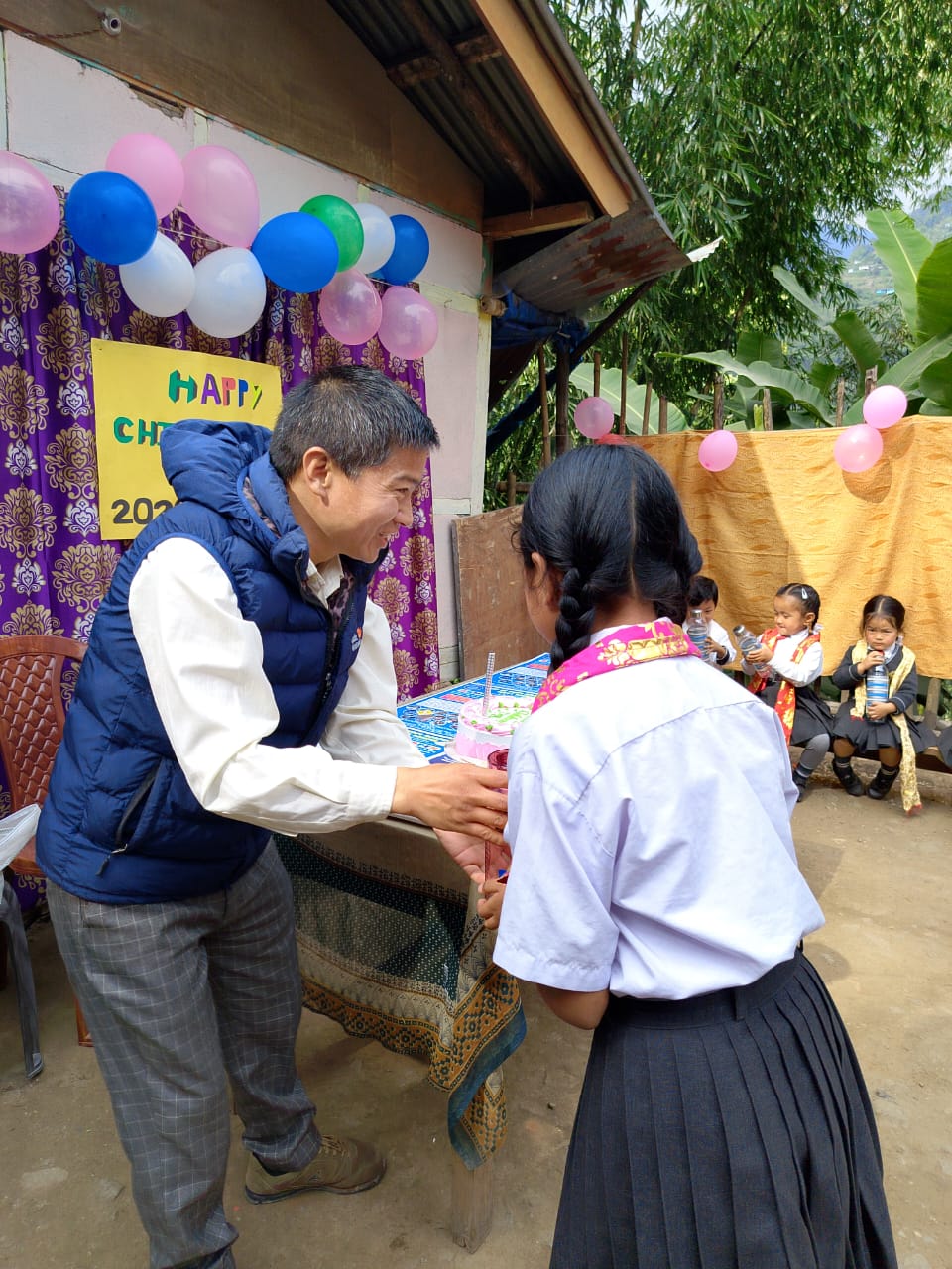 Birendra Chamling at a parent meeting