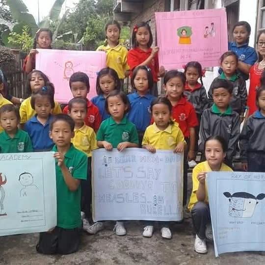 Children leading health awareness in their village